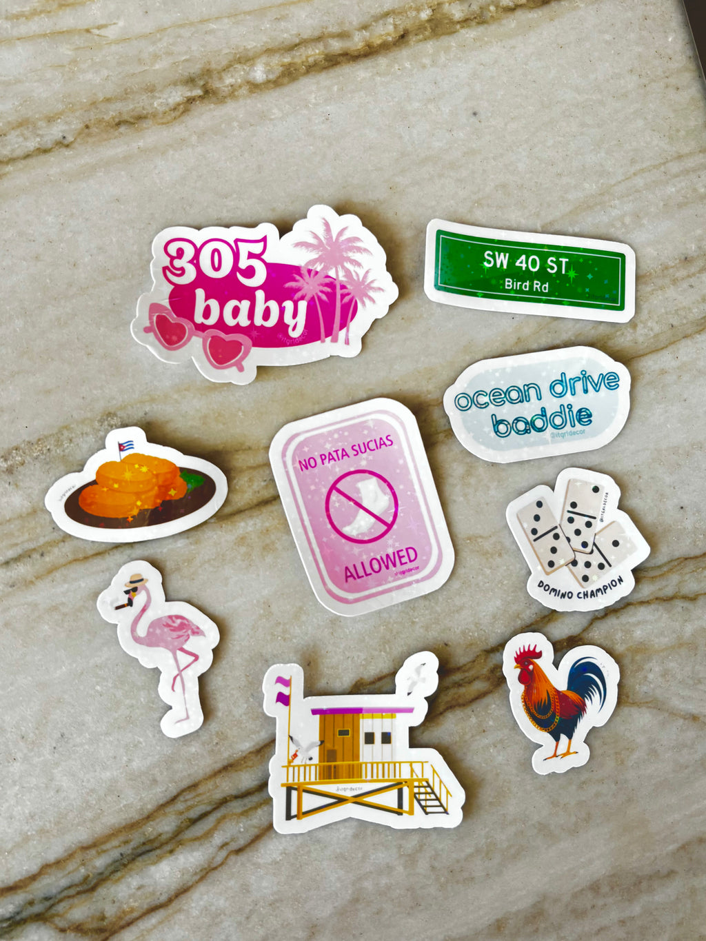 Papi Rooster Waterproof Holographic Glitter Sticker