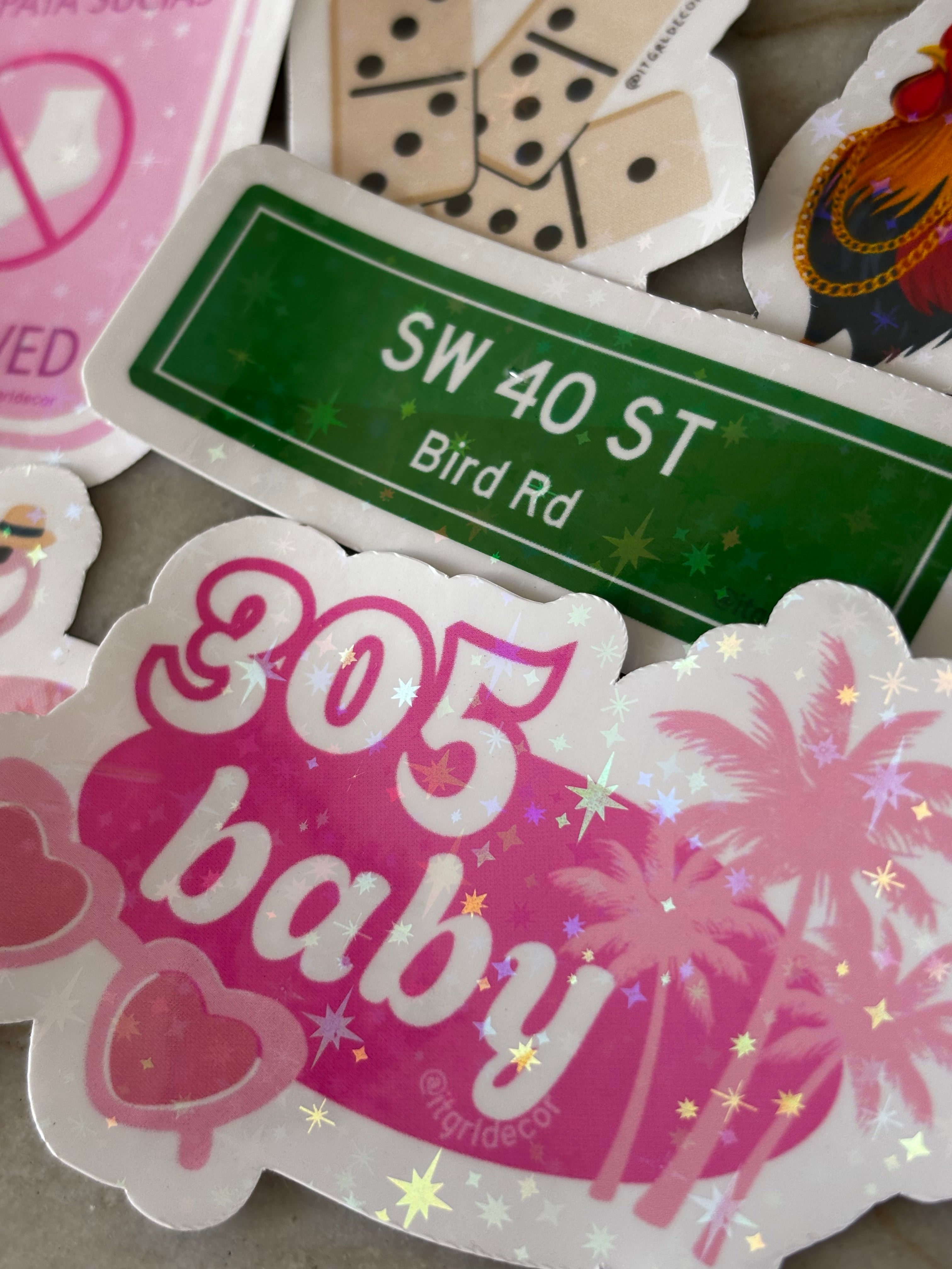 Papi Rooster Waterproof Holographic Glitter Sticker