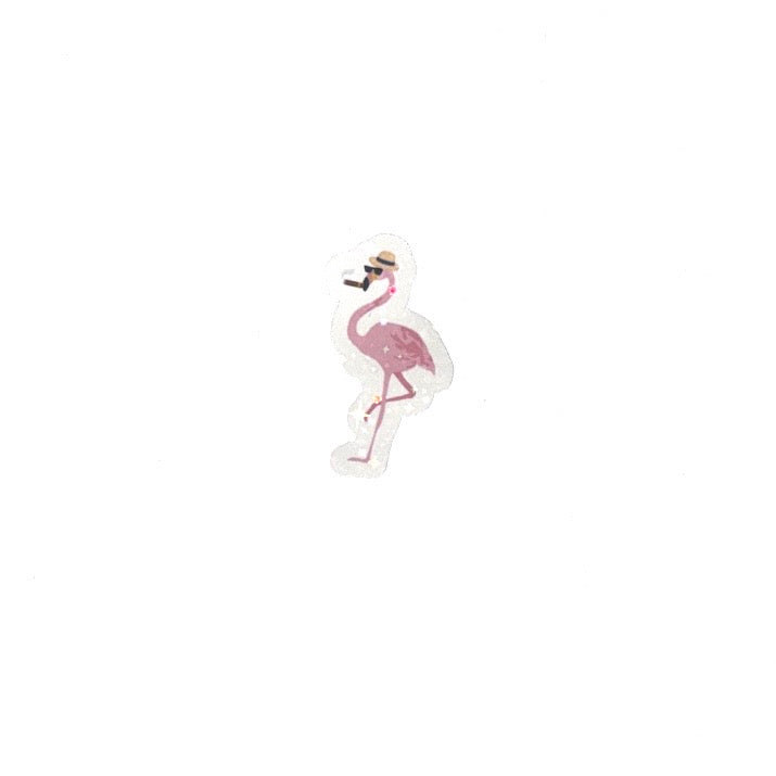 El Flamingo Cubano Waterproof Holographic Glitter Sticker